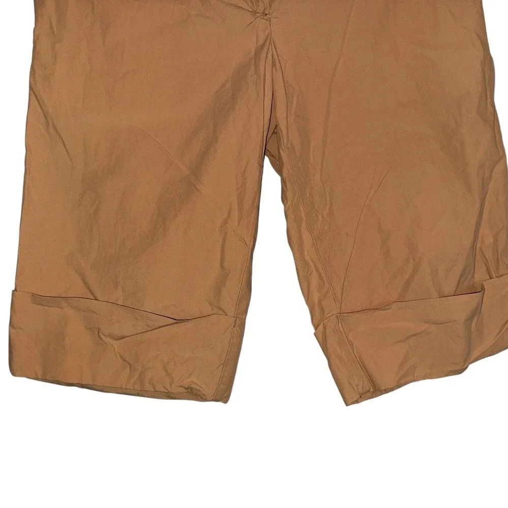 Tommy Hilfiger Womens Tan Bermuda Shorts‎ Cuffed Back Flap Pockets Size 8